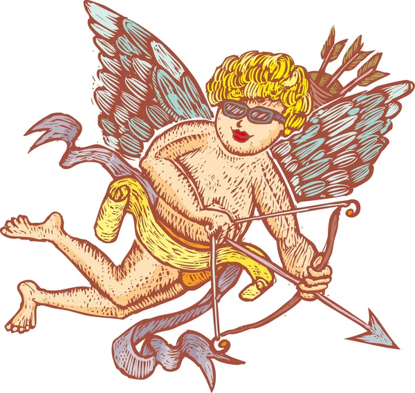 Cupido moderno — Vector de stock