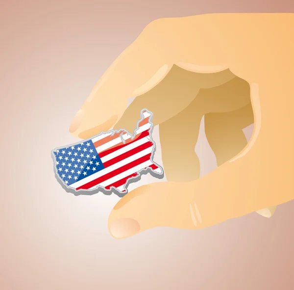 USA tussen mijn vingers — Stockvector