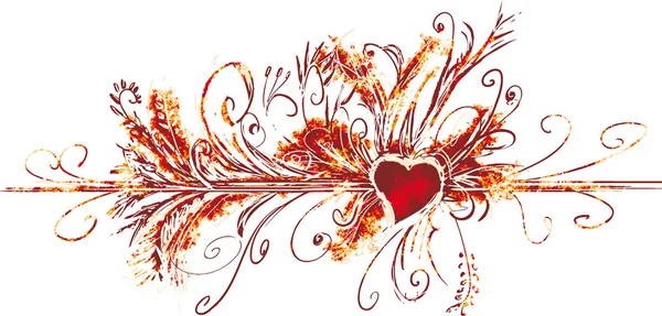 Grunge Och Rostiga Valentine Dekoration Blomstra Love Designelement — Stock vektor