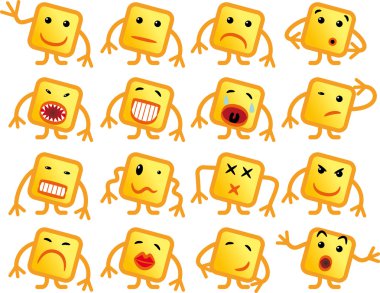 Square smilies clipart