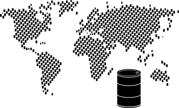 Petróleo barril mundo — Vetor de Stock
