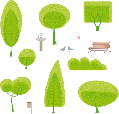 Park set clipart