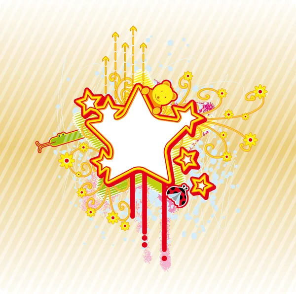 Cadre étoile printemps — Image vectorielle