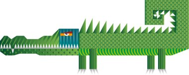 Colorful Crocodile clipart