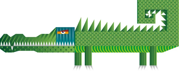 Barevný krokodýl — Stockový vektor