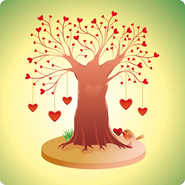Eski sevgi ağacı — Stok Vektör