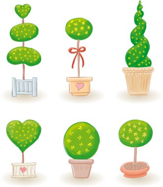 Garden Trees - set 2 clipart