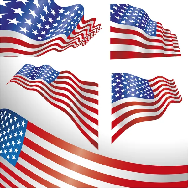 USA winderige vlaggen — Stockvector