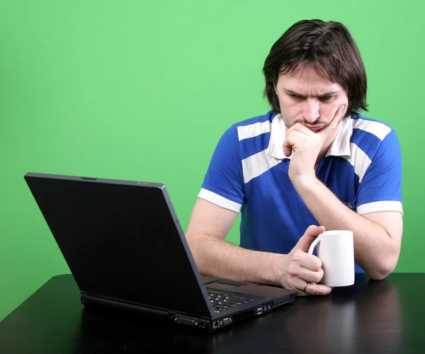 Man work with laptop — Stock Photo, Image