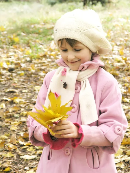 Little girl in autumn — Stock Photo, Image