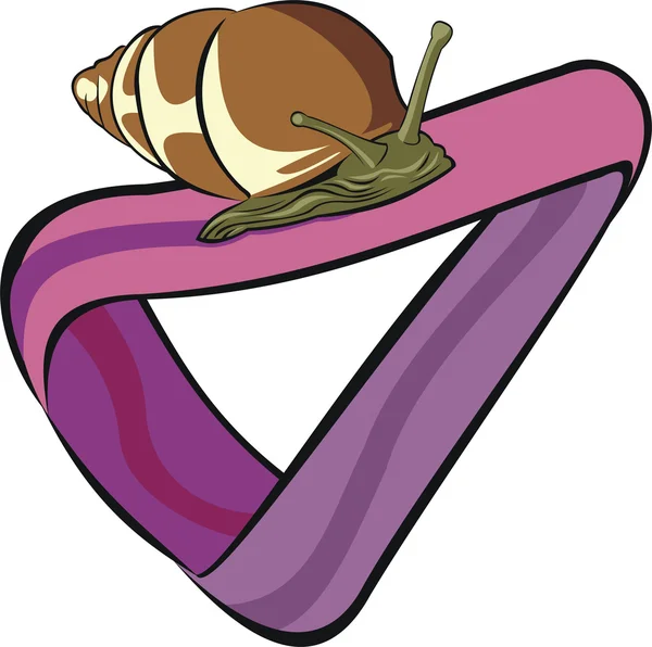 Snail at moebius strip — Stock Vector