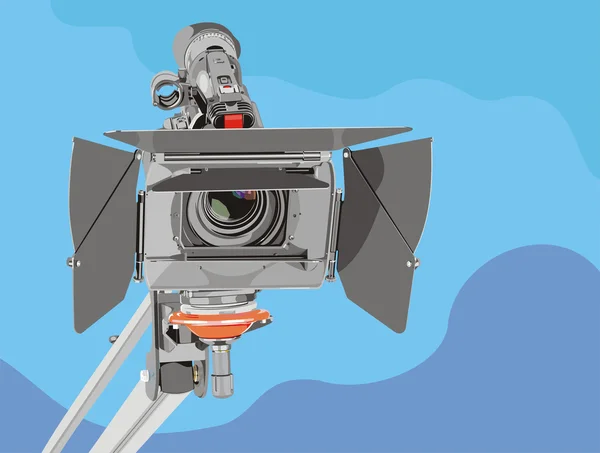 高清晰度摄像机在起重机上的艺术插图 — 图库矢量图片