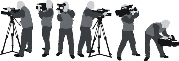 Cameramans silhouettes — Stock Vector