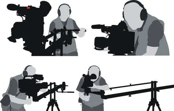 Cameramans silhouettes — Stock Vector