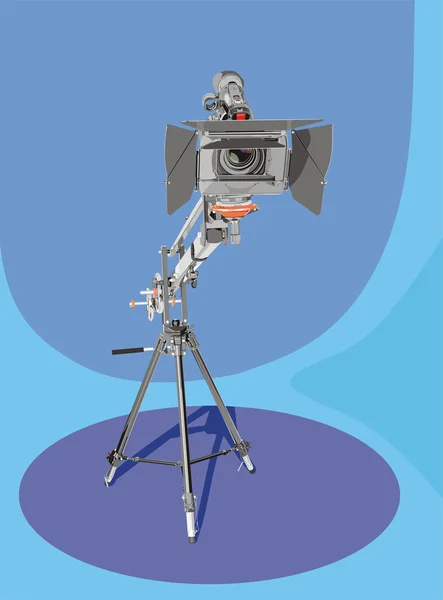 Hd-camcorder on crane — Stock Vector