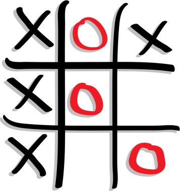 Tic Tac Toe, fırça vektör arka plan