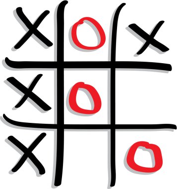 Tic-tac-toe, brush vector background clipart