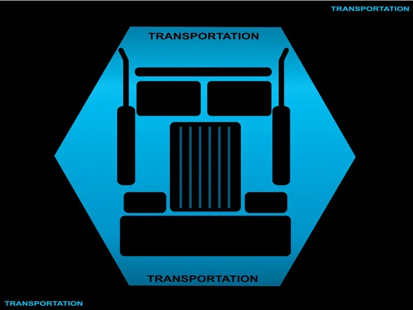 Βαρύ Φορτηγό Σιλουέτα Στοιχείο Σχεδιασμού Μπλε Φόντο — Διανυσματικό Αρχείο