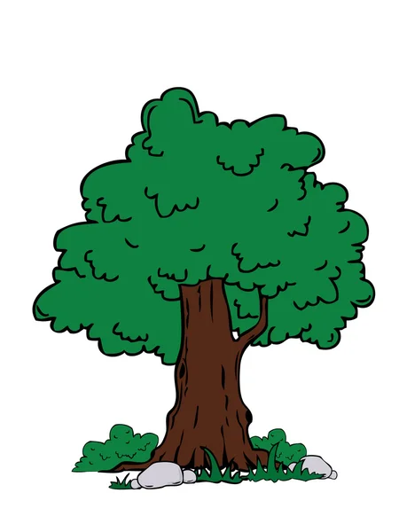 Drzewo Kreskówka Piękny Tłem Ilustracja Wektorowa — Wektor stockowy