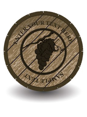 Wooden barrel for wine vector design or card clipart