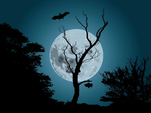 Maanlicht bos achtergrond — Stockvector