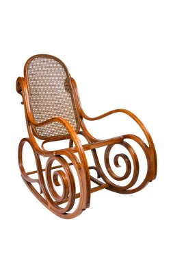 Rocking chair isolated on white clipart