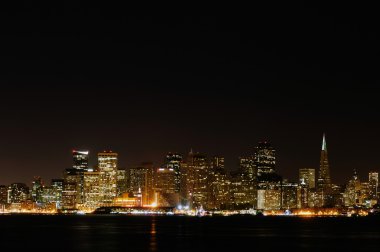 San francisco city skyline during night time clipart