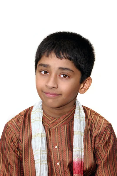 Pěkný Indické Dítě Oblečený Velmi Tradičně — Stock fotografie