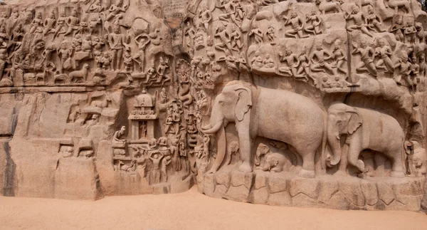 Одно Древнейших Архитектурных Чудес Королей Паллавы Юге Индии — стоковое фото