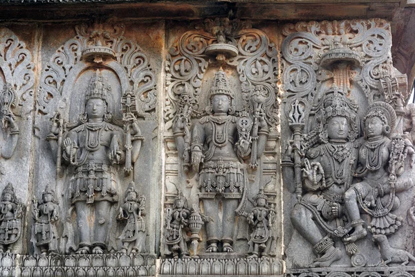Sculptures Anciennes Ruines Dans Temple Indien — Photo