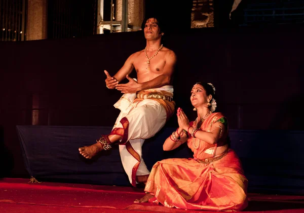Chennai Ocak Dansçılar Gerçekleştirmek Geleneksel Halk Olay Denilen Mylapore Festivali — Stok fotoğraf