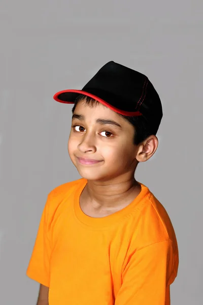 Happy Handsome Indian Kid Smiling Camera — Stock Photo, Image