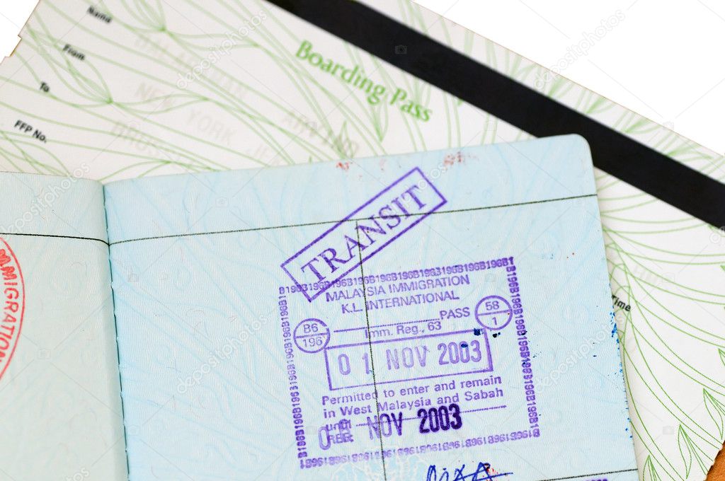 PAssport, Visa and tickets isolated on a white background