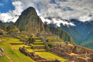 Georgeous MAchu Picchu one of the modern seven wonders of the world clipart