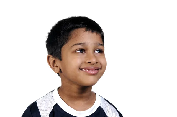 Ein Hübsches Junges Indisches Kind Denkt Über Etwas Nach — Stockfoto