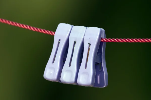Clips on wire — Stock Photo, Image