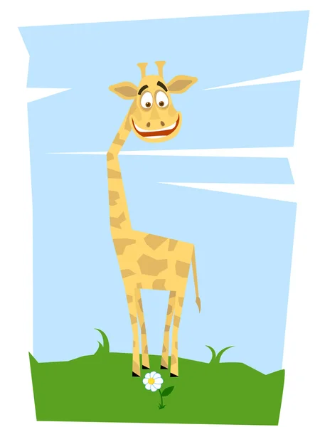 Giraffe und eine Blume — Stockvektor