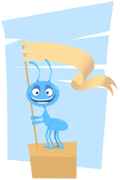 Ant with a flag — Stock Vector