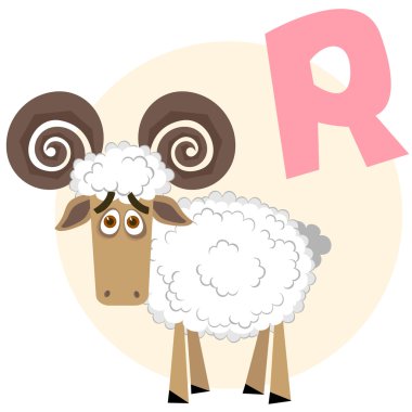 The English alphabet. Ram clipart