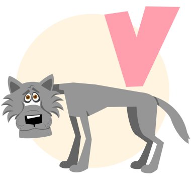 The English alphabet. Wolf clipart