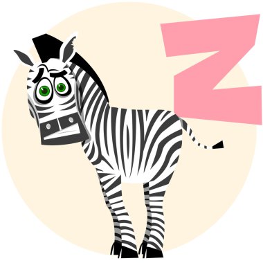 The English alphabet. Zebra clipart