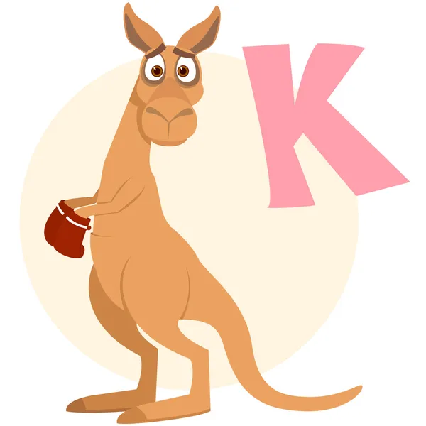 The English alphabet. Kangaroo — Stock Vector