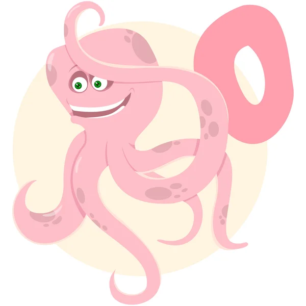 Het Engelse alfabet. Octopus — Stockvector