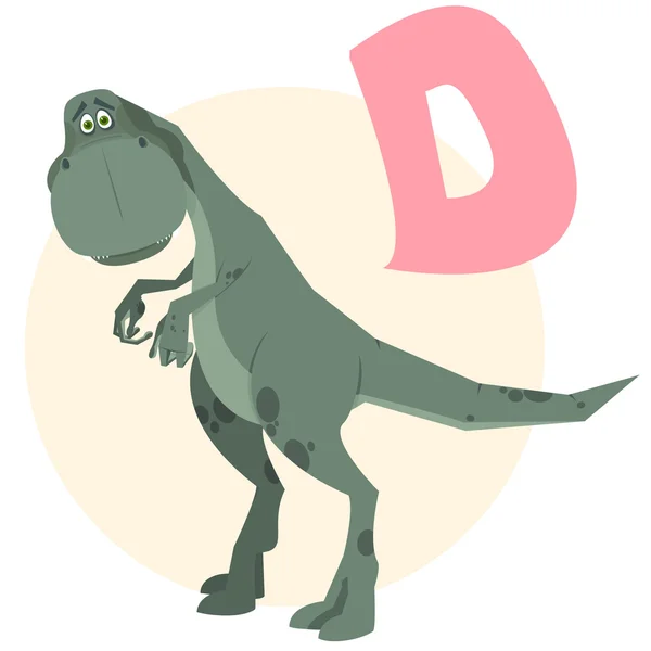 Alfabetu angielskiego. dinozaur — Wektor stockowy