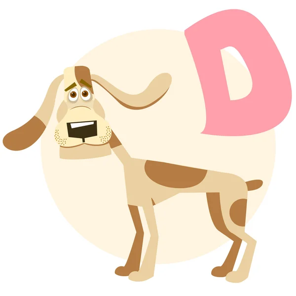 Het Engelse alfabet. hond — Stockvector