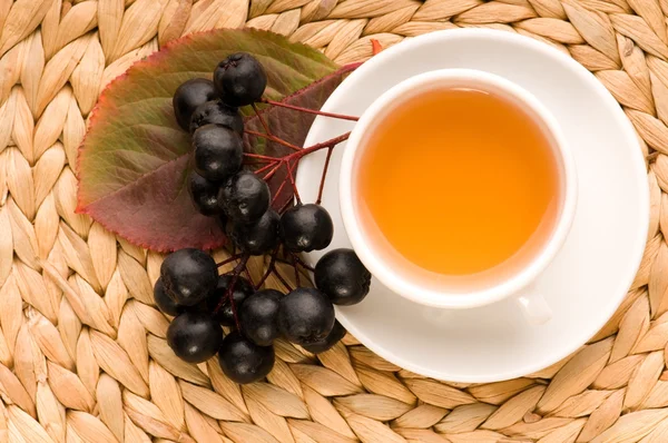 Black Chokeberry Tea — Stock Photo, Image