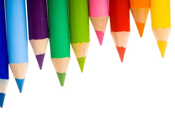 Collectie van kleurrijke potloden — Stockfoto