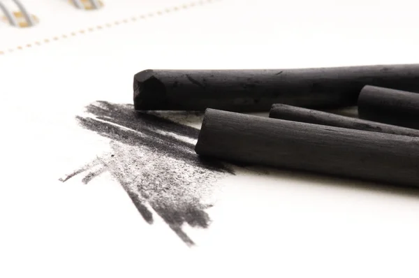 Artist Black Charcoal Smudge — Stock Photo, Image