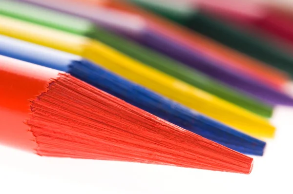 Coleção de canetas coloridas sobre fundo branco — Fotografia de Stock
