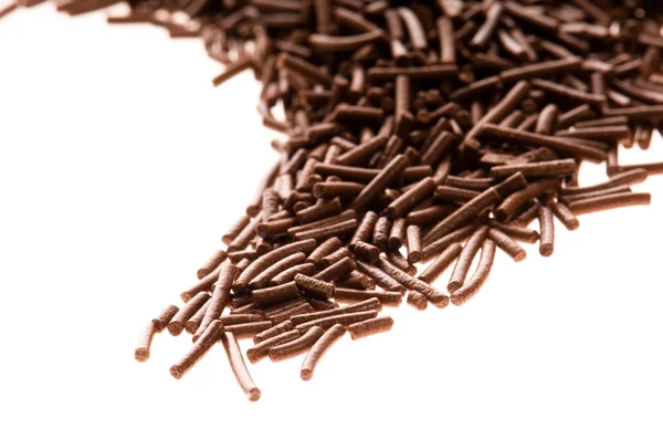 Choklad Strössel Vit Bakgrund — Stockfoto